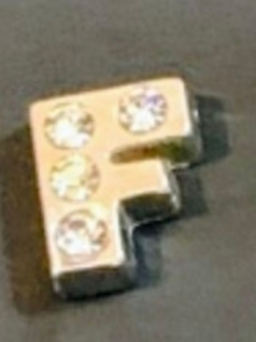 'F' Letter Charm with Crystal Accents For Floating Lockets